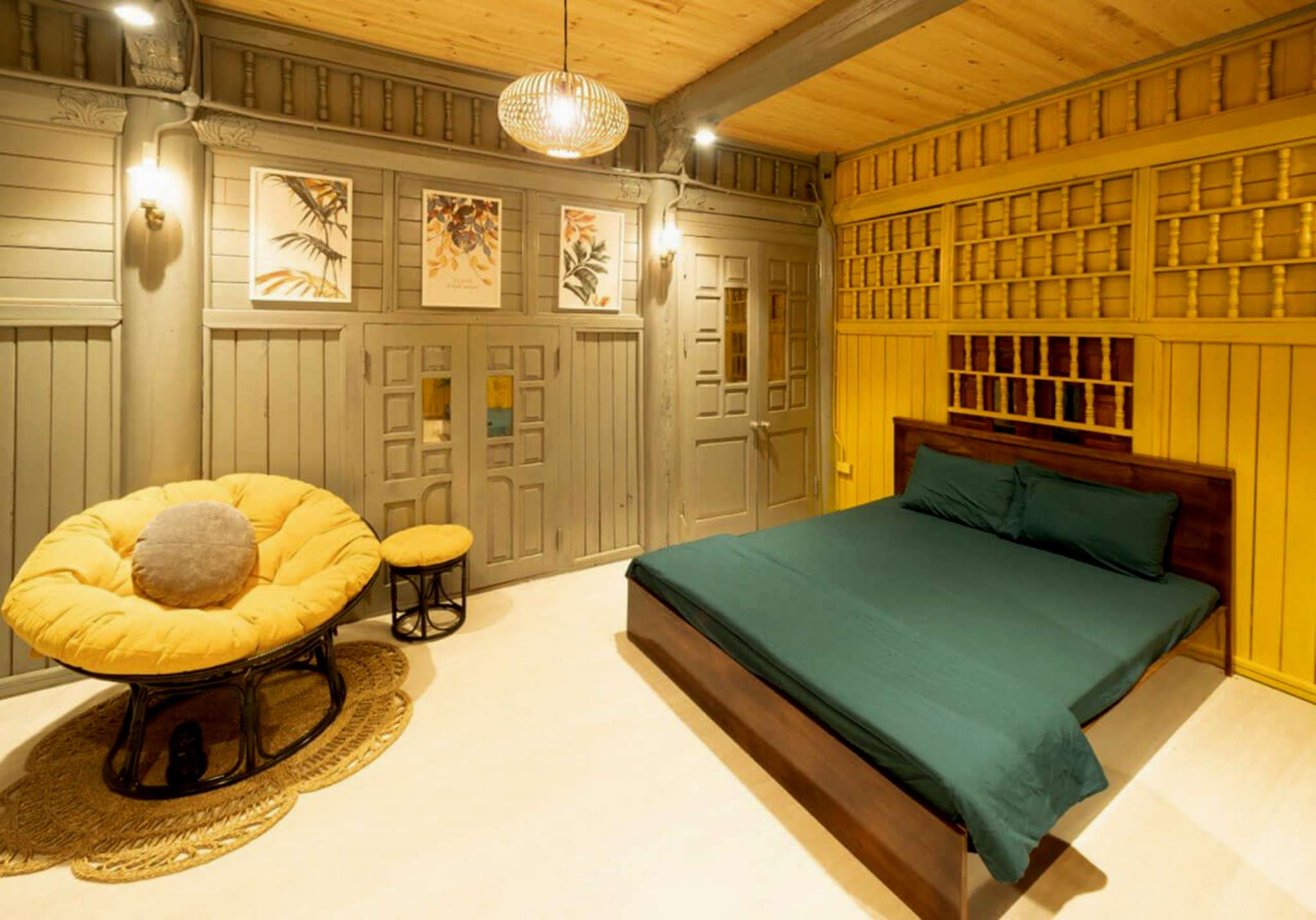 Phòng ngủ villa mùa thu tại Tula Hardin Homestay Hòa Bình